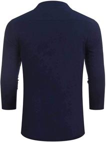 img 2 attached to Zwirelz Cotton Henley Sleeve T Shirt Men's Clothing