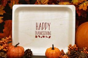 img 2 attached to 🍽️ Convenient 10" Disposable Wooden Plate with Happy Thanksgiving Print - Pack of 25ct