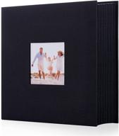 📷 large capacity artmag fabric photo album - holds 1000 horizontal and vertical 4x6 photos for family, wedding, and anniversary - linen album with 1000 pockets (color: black) logo