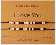 📿 jewanfix morse code bracelet pinky promise matching distance bracelets handmade bead adjustable string friendship bracelet for women - set of 2 logo