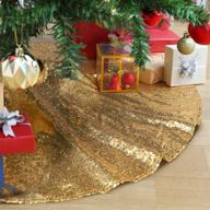 🎄 gold 36 inch sequin christmas tree skirt - festive ornament for merry christmas decoration logo