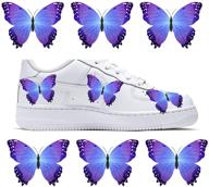 🦋 lemonadeus butterfly decal patches for custom nike air force 1/vans/stickers kit - diy hand painted sneaker idea - design your own shoes (set of 6) - purple morpho logo