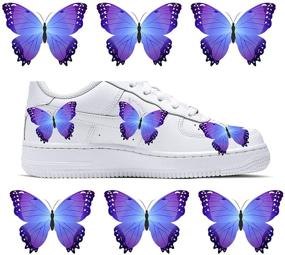img 4 attached to 🦋 Lemonadeus Butterfly Decal Patches for Custom Nike Air Force 1/Vans/Stickers Kit - DIY Hand Painted Sneaker Idea - Design Your Own Shoes (Set of 6) - Purple Morpho