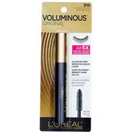 лакомённый тушь для ресниц l'oreal voluminous original, чернейший черный [310], 0,28 унций (пакет из 2 шт.) - подчеркните свои ресницы легко! логотип