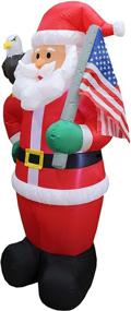 img 1 attached to 🏼 Captivating 6-Foot Patriotic Santa Claus Inflatable: A Must-Have Christmas Yard Decoration!