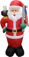 🏼 captivating 6-foot patriotic santa claus inflatable: a must-have christmas yard decoration! логотип