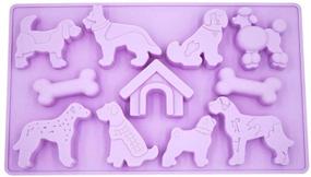 img 4 attached to 🐶 LYWUU Silicone Dog Shape Ice Cube Mold and Trays for Jelly, Biscuits, Chocolate, Candy, and Baking