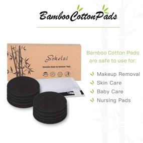 img 3 attached to 🌿 10 Pack of Reusable Makeup Remover Pads - 2-Layer 3.15 inch Black - Washable Eco-friendly Natural Organic Bamboo Cotton Round Pads with Laundry Bag - Soft Facial Cleansing Cloths - Toner Pads - Towel Wipe for Face...