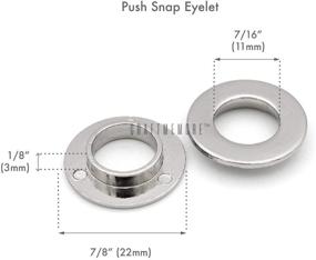 img 2 attached to 🔗 CRAFTMEMORE Gunmetal Black Push Snap Grommet Rings - Pack of 4, 11mm (7/16") Eyelet O-Rings with Easy Installation for Purse Loops and Flat Surfaces