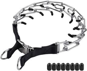 img 4 attached to Aheasoun Dog Prong Training Collar: Adjustable Stainless Steel Links with Comfort Rubber Tips and Quick Release Metal Buckle, Perfect for Small to Medium Dogs