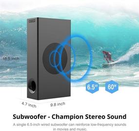 img 1 attached to 📺 TV Sound Bar with Subwoofer, Bestisan Wired & Wireless Bluetooth 5.0 SoundBar, Home Audio Speaker for TV with Optical/Aux/USB/Coax Connection (Black, 120W 2.1, Wall Mountable)