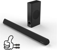 📺 tv sound bar with subwoofer, bestisan wired & wireless bluetooth 5.0 soundbar, home audio speaker for tv with optical/aux/usb/coax connection (black, 120w 2.1, wall mountable) logo