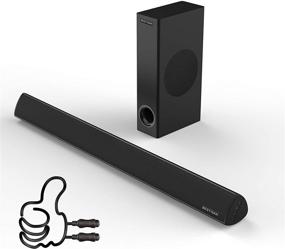 img 4 attached to 📺 TV Sound Bar with Subwoofer, Bestisan Wired & Wireless Bluetooth 5.0 SoundBar, Home Audio Speaker for TV with Optical/Aux/USB/Coax Connection (Black, 120W 2.1, Wall Mountable)