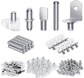 img 4 attached to Set of 120 Shelf Pegs for Cabinets and Bookshelves - 5 Styles, Nickel Plated Metal Shelf Holders for 5mm and 6mm Shelves - Includes Shelf Pins for Kitchen Cabinets and Bookshelves