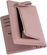 👛 slim leather card holder: sumgogo small wallet for women - rfid protection, purple logo