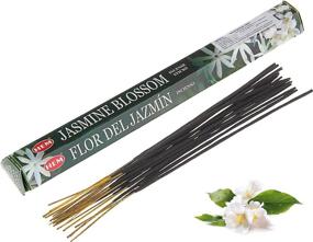 img 3 attached to Jasmine Blossom HEM Incense: 20 Stick Hex 🌸 Tubes in a Box of Six - Hand-Rolled in India