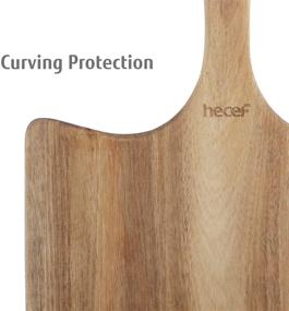 img 1 attached to 🍕 Hecef Acacia Wood Pizza Board Set: Long Handle Pizza Peel, Cutter & Large Serving Board for Homemade Pizza, Cheese, Fruits & Cake - 12 Inch