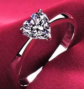 img 2 attached to 💍 Cutedoumiao Обручальное кольцо CZ для женщин - Кольцо обещания с кубическим цирконом в форме сердца, с обрамлением, изготовленное из 925-й стерлингового серебра (размер 8)