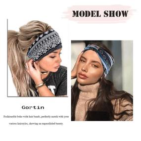 img 1 attached to 🎀 Gortin Boho Headbands: Stylish, Stretchy, and Versatile Hair Bands for Women and Girls - Set of 3