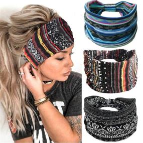 img 4 attached to 🎀 Gortin Boho Headbands: Stylish, Stretchy, and Versatile Hair Bands for Women and Girls - Set of 3