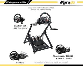 img 3 attached to 🕹️ Foldable & Tilt-Adjustable Marada Racing Wheel Stand X Frame for G29 G920 T300RS T150 - Steering Wheel Stand for PS4 Xbox (Pedals NOT Included)