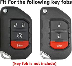 img 3 attached to Количество (2) Чехол для ключей Flip Key из мягкого TPU, черный красный, держатель для фобов, оболочка для рукавиц для Jeep Gladiator JT Sahara JLU 2020-2021, Wrangler JL JLU Rubicon 2018-2019.