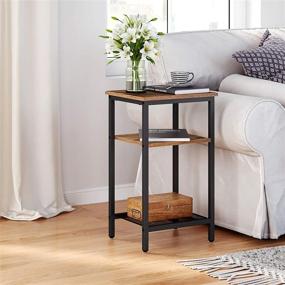 img 3 attached to 🏙️ VASAGLE 2-Pack End Tables in Chestnut Brown and Black - Steel Frame, Easy Assembly for Living Room Bedroom