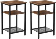 🏙️ vasagle 2-pack end tables in chestnut brown and black - steel frame, easy assembly for living room bedroom logo