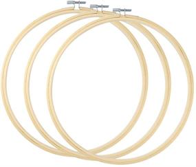 img 4 attached to 🧵 Caydo 3 Pack 12 Inch Wood Embroidery Hoop Circle Cross Stitch Hoop Ring for Art Craft Handy Sewing: High-Quality and Durable Hoop Set