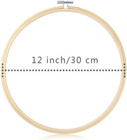 img 2 attached to 🧵 Caydo 3 Pack 12 Inch Wood Embroidery Hoop Circle Cross Stitch Hoop Ring for Art Craft Handy Sewing: High-Quality and Durable Hoop Set