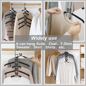 img 1 attached to 👕 YiSeyruo Clothes Hangers Space Saving: 4 Pack 5 in 1 Multi Layer Metal Hanger Racks Non-Slip Foam Padded Heavy Duty Thick Magic Hanger Closet Organizers and Storage for Coat Sweater Suit T-Shirt - Ultimate Space-Saving Solution for Wardrobe Organization