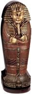 gold leaf 27-inch egyptian mummy sarcophagus coffin dvd storage cabinet - design toscano king tutankhamen logo