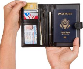 img 3 attached to Blocking Genuine Leather Passport Holder