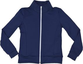 img 4 attached to Girl's Dance Cheer Warm Up Jacket - Stretch and Comfort for Optimal Performance