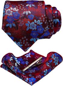 img 3 attached to 🌸 Floral Necktie Pocket Hankerchief: Stylish Men's Accessories for Ties, Cummerbunds & Pocket Squares by JEMYGINS