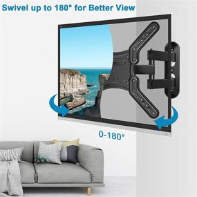 img 3 attached to 📺 Full Motion TV Wall Mount Bracket with Articulating Arms, Swivel, Tilt, Extension, and Rotation for 28-60 Inch LED LCD Flat & Curved Screen TVs - Max VESA 400x400mm, 80 lbs Capacity