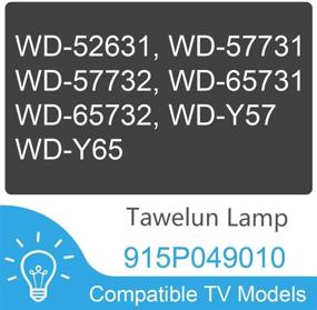 img 2 attached to Tawelun 915P049010 915P049A10 Replacement Lamp with Housing for Mitsubishi WD-52631, WD-57731, WD-65731, WD-65732: High-Quality Replacement Lamp for Optimum Performance