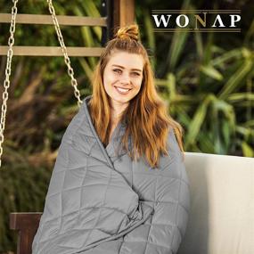 img 2 attached to 🌿 WONAP Cooling Weighted Blanket - 100% Bamboo Viscose - 15 lbs 60"x80" Queen Size - Natural Bamboo with Premium Glass Beads - Cool Heavy Blanket for Adults - Grey