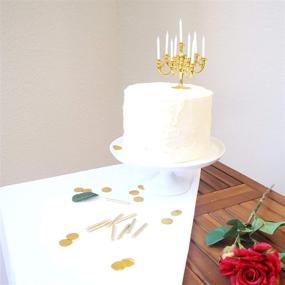 img 1 attached to 🎂 Luxury Metallic Gold Candelabra Birthday Candles: Perfect Cake Decoration for Special Occasions