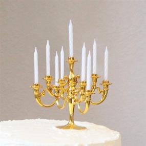 img 2 attached to 🎂 Luxury Metallic Gold Candelabra Birthday Candles: Perfect Cake Decoration for Special Occasions