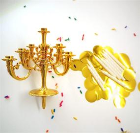 img 3 attached to 🎂 Luxury Metallic Gold Candelabra Birthday Candles: Perfect Cake Decoration for Special Occasions