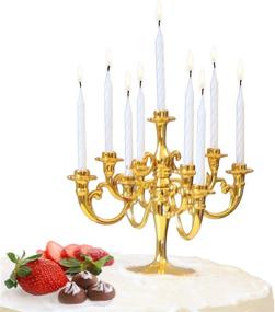 img 4 attached to 🎂 Luxury Metallic Gold Candelabra Birthday Candles: Perfect Cake Decoration for Special Occasions