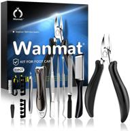 👣 wanmat 11pcs ingrown toenail tool kit, upgraded clippers for seniors with thick nails, pedicure tools for safety, professional men's heavy-duty set logo