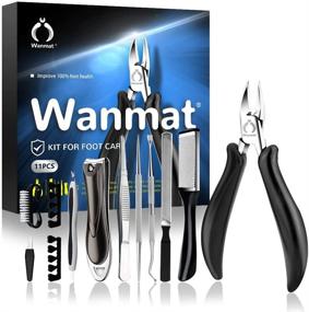 img 4 attached to 👣 Wanmat 11pcs Ingrown Toenail Tool Kit, Upgraded Clippers for Seniors with Thick Nails, Pedicure Tools for Safety, Professional Men's Heavy-Duty Set