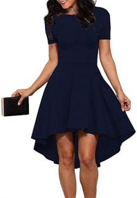 img 2 attached to Get noticed with ReoRia Women's 👗 Sleeve Cocktail Skater Dress: Stylish Women's Clothing