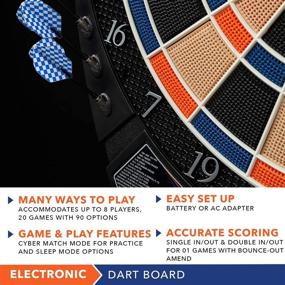 img 1 attached to 🎯 Rally and Roar 15.5" Electronic Dartboard: Advanced Scoring, 20 Game Modes, Includes 6 Soft Tip Darts