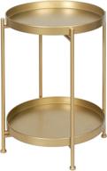 🍃 modern golden accent coffee table: mbooyome metal round snack table with tray - ideal for small spaces, living room, bedroom & indoors логотип