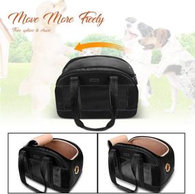 img 2 attached to 🐾 PetsHome Dog Carrier Purse, Cat Carrier, Waterproof Premium Leather Travel Bag for Cats and Small Dogs - Portable, Home & Outdoor, Small, Black