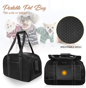 img 3 attached to 🐾 PetsHome Dog Carrier Purse, Cat Carrier, Waterproof Premium Leather Travel Bag for Cats and Small Dogs - Portable, Home & Outdoor, Small, Black