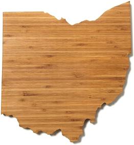 img 4 attached to AHeirloom: The Original Ohio State Shaped Serving & Cutting 🍽️ Board - Made in the USA from Organic Bamboo, Large 15